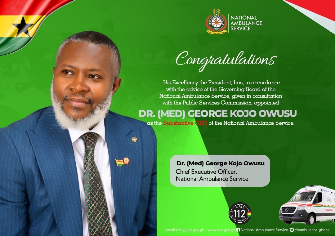 Dr. (Med) George Kojo Owusu confirmed as the substantive CEO of NAS