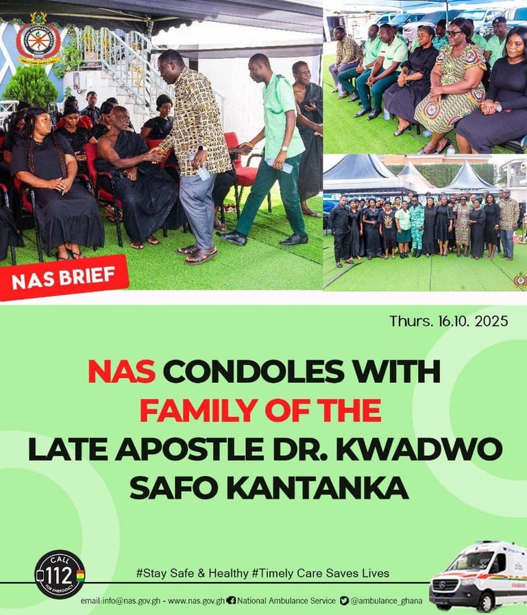 National Ambulance Service Condoles with Family of the Late Apostle Dr. Kwadwo Safo Kantanka