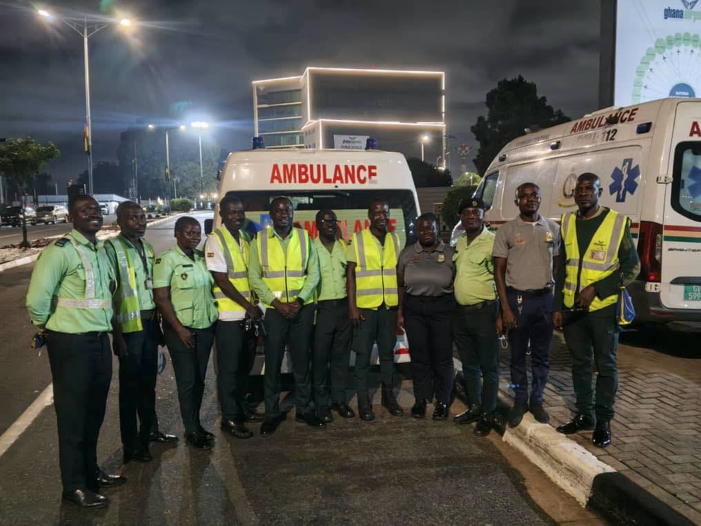 National Ambulance Service Provides Medical Cover for Returning Ghanaians from South Africa