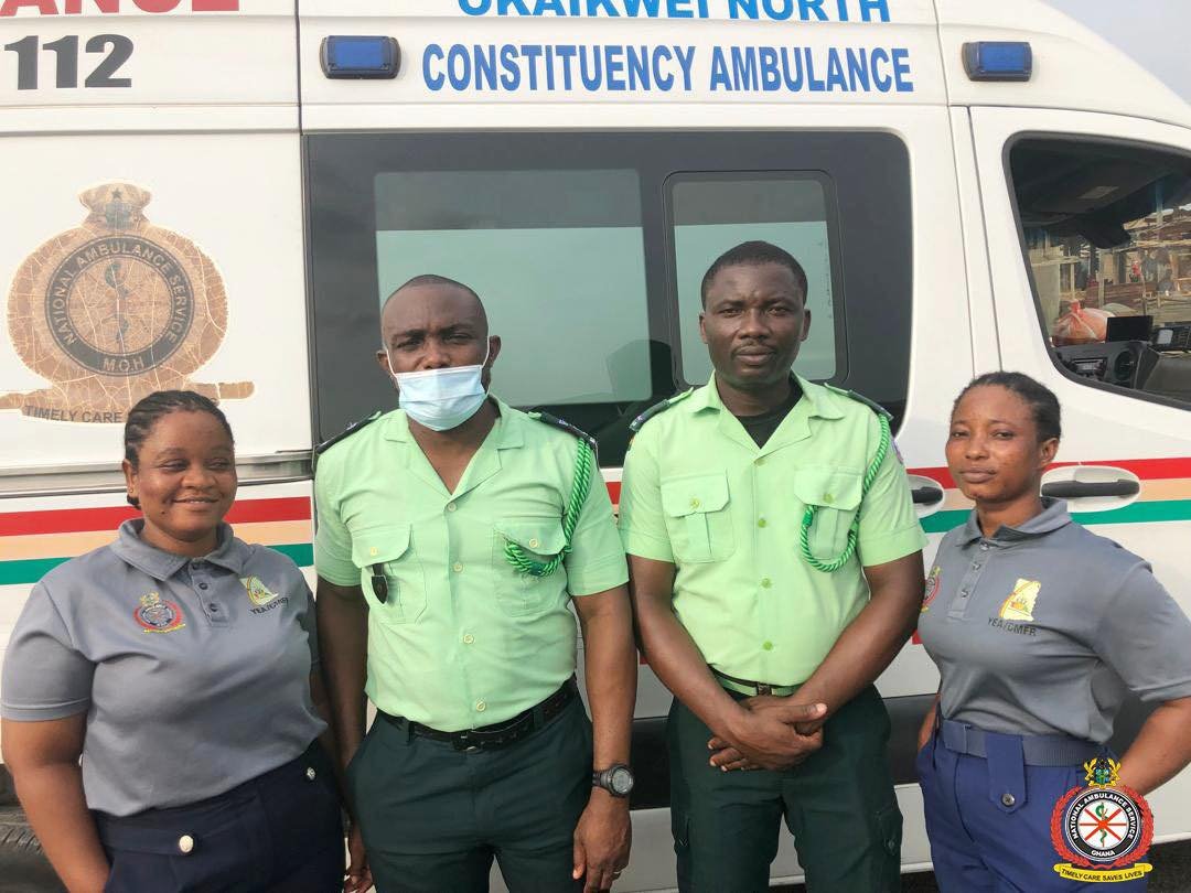 National Ambulance Service Stands Strong at Ofankor–Nsawam Accident Scene